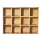 12 Grids Action Figure Wooden Storage Shelf Figure Wood Shadow Box Shelf Organizer for Bedroom Living Room Study With Back Panel
