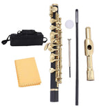 Piccolo Ottavino Half size Flute Plated C Key Tone with Padded Box Case (Golden)