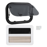 20x12 Inch RV Window Tempered Glass UV Resistant Push Out Window with Support Rod and Sunshade Curtain for Campers Caravan Trailer