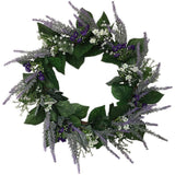 18inch Artificial Lavender Front Door Wreath Handcrafted Wreath for Front Door Outdoor Home Wall Party Wedding Decor