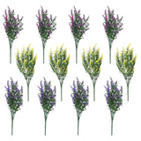 12 Bundles Artificial Lavender Flowers Outdoor Faux Flowers for Decoration UV Resistant No Fade Faux Plastic Plants Garden Front   Porch Window Box Dc