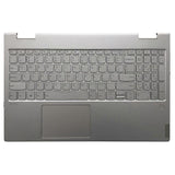 (Silver) US for Lenovo Yoga C740-15IML Laptop Upper Case Palmrest Keyboard 5CB0U43851