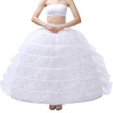 Women 7 Hoops Floor Length A-Line Petticoat Drawstring Waist Long Crinoline Skirt Slips Bridal Underskirt for Ball Gown Wedding Dress