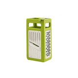 Square Grater With Four Sides, Stainless Steel Blades, Green