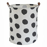 20 Inch Collapsible Round Laundry Basket, (black Dot) Disposable