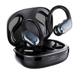 Bluetooth 5.3 Sports Headphones, 60H with Charging Case, IPX7 Waterproof (Black)
