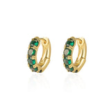 Zircon Emerald Earrings Women's Fashion Emerald Earrings 14k Gold Green Crystal Earrings