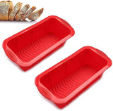 Rectangular Silicone Loaf Pan, Silicone Rectangular Loaf Pan For Baking, Non-stick Large Size Cake Mold Loaf Pan, Quiche 2pcs (red)