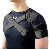 Double Shoulder Brace Adjustable Sports Shoulder Support Belt Back Pain Relief Double Bandage Cross
