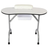 Foldable Manicure Table Portable High Density Board Nail Art Desk with Bag (White)
