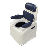 Portable Toilet Chair Rotating Handrail Sealing Widen Seat Bedside Commode Toilet Chair for Elderly Blue