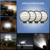 4X LED Work Light Pods Round Amber Combo Light for Off Road SUV