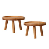 Wooden Plant Holder Stool for Fish Tank Indoor Display Stand 2Pcs