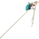 Fan Shape Hair Sticks With Tassel Hair Chopsticks Japanese Chinese Hairpin Decorative Handmade Hair Bun Holder For Women Hair Accessories