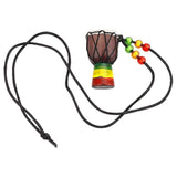 Wooden Djembe Drum Necklace Mini  African Drum Pendant Percussion Instrument Jewelry for Kids Adults Party Favor Supplies