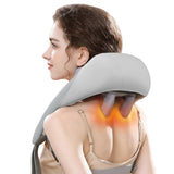 (grey) Back Massager,Shiatsu Neck Massager with Heat,Electric Shoulder Massager,Kneading Massage Pillow for Foot,Leg,Muscle  grey