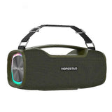 (Green) HOPESTAR A6X TWS Portable Outdoor Bluetooth Speaker with Colorful Music Lights, Support Power Bank & Hands-free Call & U Disk & TF Card & 3.5mm AUX