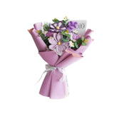 (Purple) 17.7inch Crochet Flowers Knitted Bouquet Handmade for Best Friend Girlfriend Red
