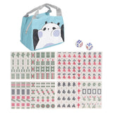 Small Chinese Mahjong Toy Clear Pattern Traditional Mahjong Game Toy for Home Dormitory Blue