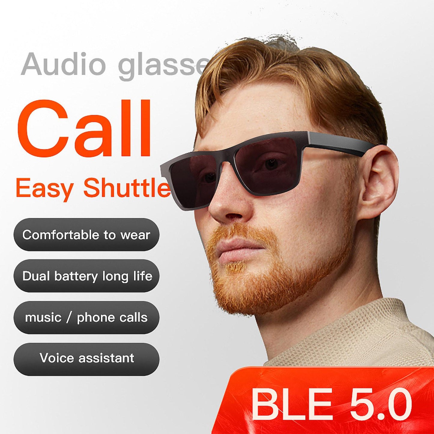 (Projector)Smart Bluetooth Call Glasses Eye Protection And Blue Light Bluetooth Headset