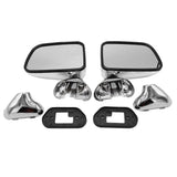 Left+Right Car Chrome Rear View Mirror Side Door Mirror Assembly for 1997-2001 Rearview Mirror
