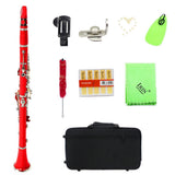 Premium Bakelite Tube bB 17 Keys Clarinet with Anti oxidation Nickel Plating Button(Red;#1)