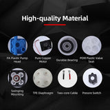Water Pressure Diaphragm Pump 4-Chamber Self Priming Pump 3.3GPM Water Transfer Pump 55PSI with Water Strainer Hose Fittings for Kitchen Bathroom RV