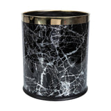 Decorative Garbage Basket Marbling Trash Bin Lidless Waste Paper Basket