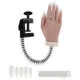 Nail Art Practice Hand Silicone Bendable Joints False Nail Tips Hand Mannequin for Nail Salon#02
