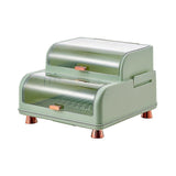 Draining Bowl Rack Plastic Tableware Drainer Storage Box Dish Chopsticks Drying Box with Lid Light Green