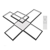 LED Ceiling Light 5 Geometric Frames Flush Mount Metal Lamp Fixture with Remote Control for Bedroom Living Room Kitchen