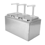 Sauce Dispenser Plastic and Stainless Steel Condiment Pump Station Sauce Dispenser For Kitchen Home 2L Triple Pump