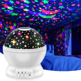 (White) Kids Star Projector Night Light Kids Toy Ages 2-12 1 Piece (rotating Pink Starry Sky)
