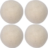 (4) Wool Dryer Balls - Natural, Reusable Fabric Softener That Reduces Wrinkling In Clothes And Saves Drying Time. Large Dryer Balls Are A Better Alternati