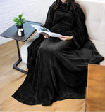 (black) High Quality Fleece Blanket With Sleeves For Women Men Adults Warm And Cozy Blanket Super Soft Cuffs Gift Ideas For Women Mother Wife 1 Piece (light P
