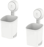 (2) Suction Cup Wall Mount Toothbrush Holder Bathroom Shower Free Drilling Electric Toothbrush Toothpaste Razor Detachable Holder 1 Piece Kitchen Self Dra