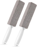 (grey) Set Of 2 Pumice Toilet Cleaning Brushes With Handles, Removable Toilet Ring For Hard Water, Limescale And Rust, Suitable For Cleaning Toilets, Bathroo