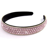 (pink) Rhinestone Headband For Women Crystal Brilliant Diamond Filled Glitter Headband Birthday Girls Headband Vintage Hair Accessories Women Gifts 1 Piece (