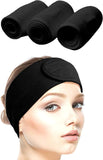 (black) Washable Hair Makeup Headband Black Stripe Headband Spa Yoga Sports Makeup Facial Set Of 3 (white)