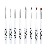 8pcs Nail Gel Brush, Acrylic Nail Brush, Uv Gel Manicure Brush White