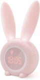 (pink) Cute Rabbit Shape Sensor Alarm Clock, Intelligent Automatic Breathing Light Adjustment, Automatic Time/date/temperature Display, Sound Control Or Shak