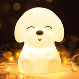Kids Night Light, Cute Night Light - Kawaii Puppy Silicone Baby Night Light, 1 Piece Instructions (click)