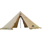 (Brown) 5-8 People Tipi Hot Tent with Stove Jack Camping Pyramid Teepee Tent for Camping Backpacking Hiking