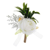 Elegant Groom Boutonniere Artificial Flower Pin Wedding Accessories for Men Simulated Flower Boutonniere for Wedding Party Decoration
