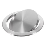 Stainless Steel Trash Can Lid With Flip Top Design For Bathroom Garbage Bin Odor Control And Easy Use Durable Metal Cover