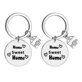 2pcs Keychain Engraved Key Chains Housewarming Key Ring New Adventures Present