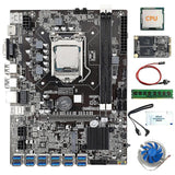 B75 12 Usb3.0 Btc Mboard Cpu+fan+4g Ddr3 Ram+120g Ssd+ Grease+s Cable+sata