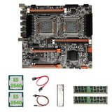 X79 Dual Cpu Mboard+2xe5 2640 Cpu+2x4gb Ddr3 1600mhz Recc Ram+sata Cable+s Cable+baffle L