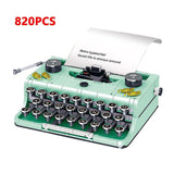 2079PCS Retro Typewriter Building Blocks Bricks Marking Machine Keyboard 66886 Kids Writing Machine