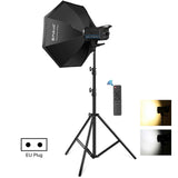 (EU Plug) PULUZ 120W Photo Studio Strobe Flash Light Kit with Softbox Reflector & Tripod